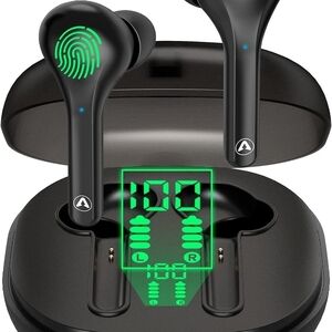 Wireless Earbuds Bluetooth with wireless charging case and digital display (32)